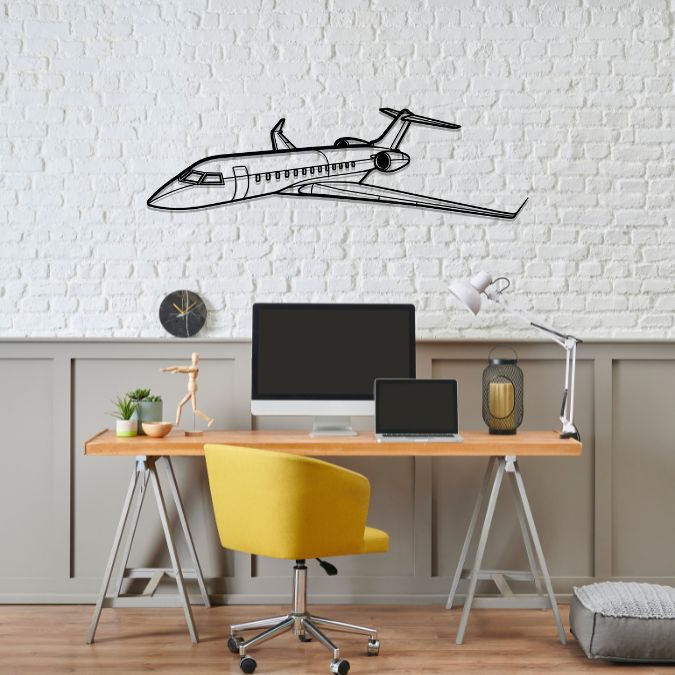 Global Express XRS Angle Silhouette Metal Wall Art