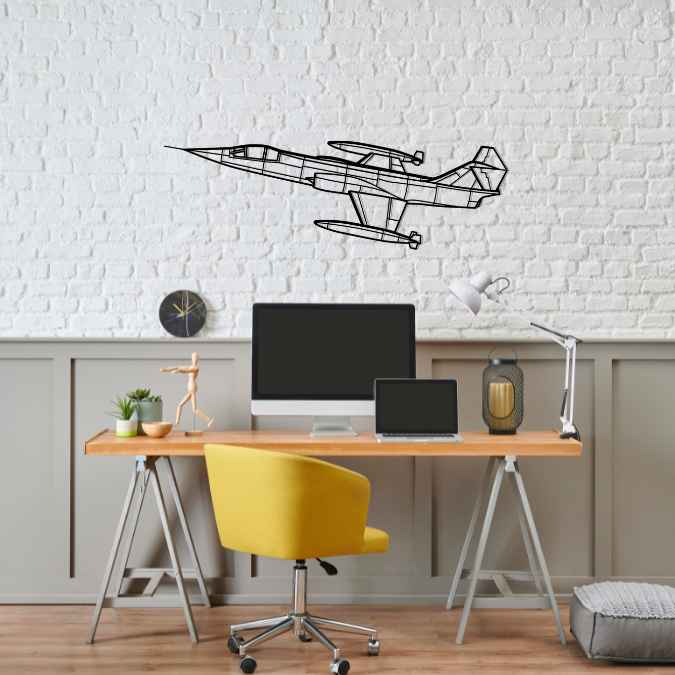 F-104G Starfighter Angle Silhouette Metal Wall Art