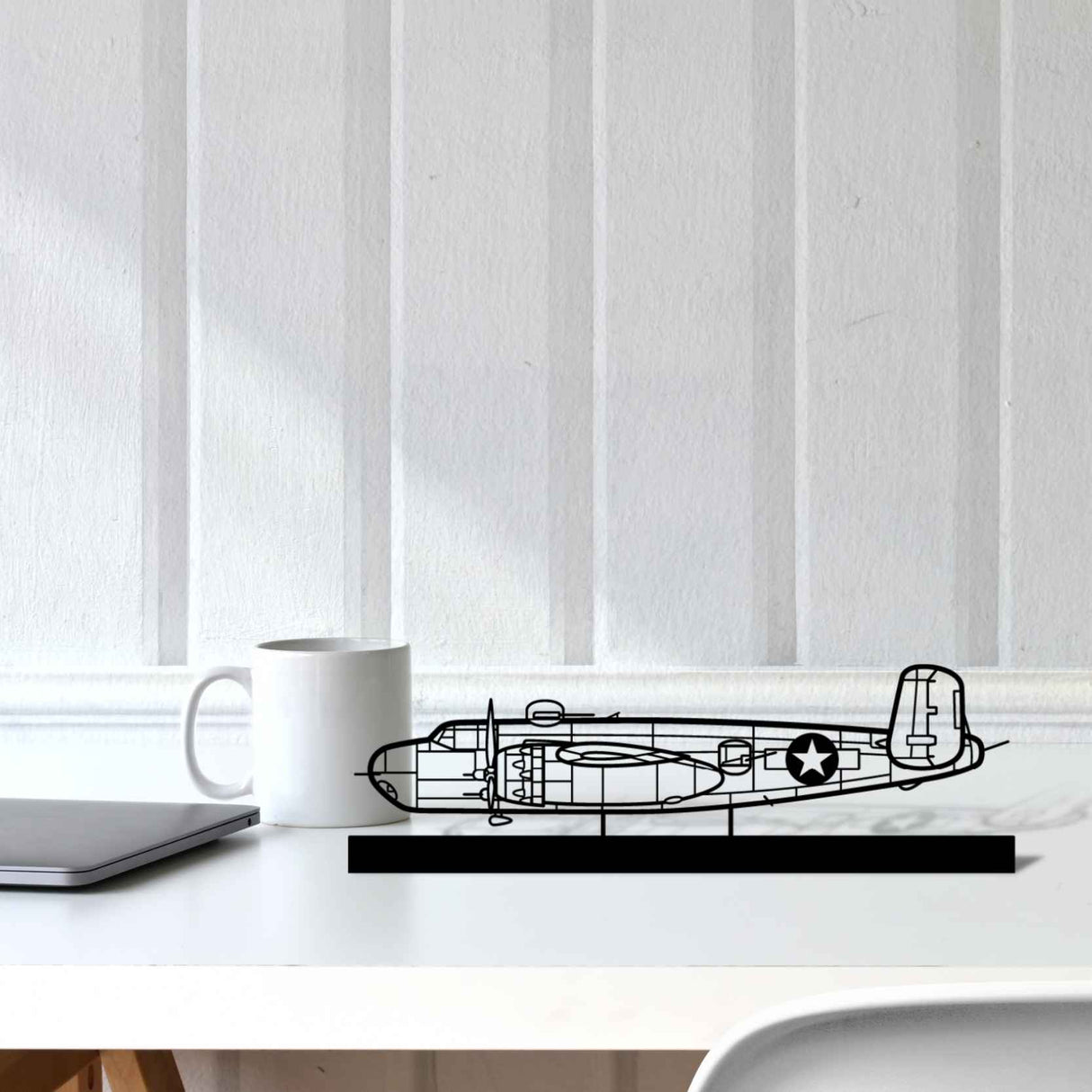 B-25H Silhouette Metal Art Stand