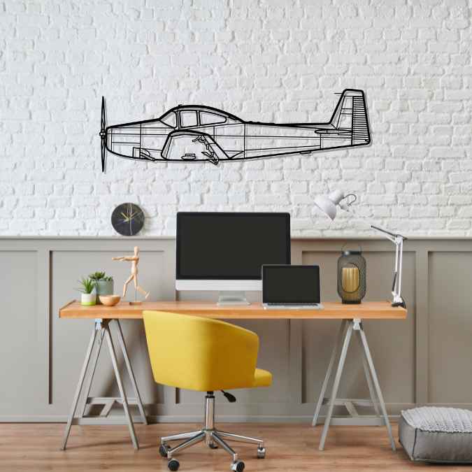 L-17 Navion  Silhouette Metal Wall Art