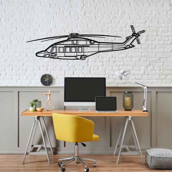 AW189 Silhouette Metal Wall Art