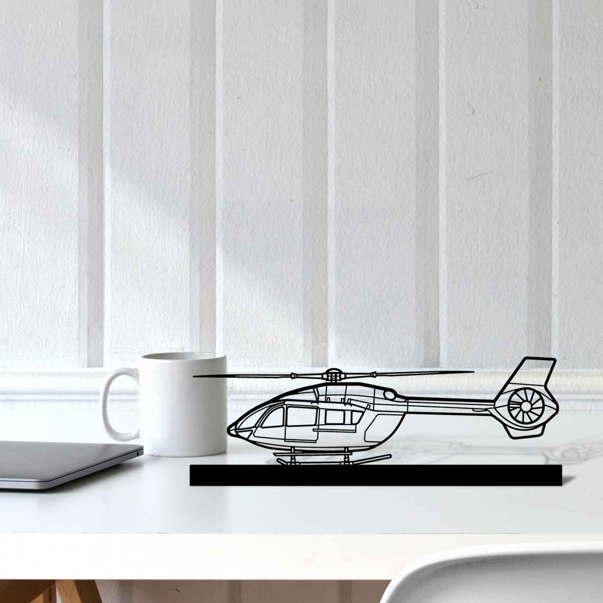 H145 Silhouette Metal Art Stand