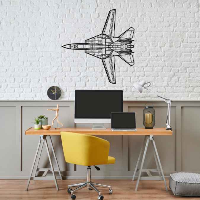 F-14D Tomcat Top Silhouette Metal Wall Art