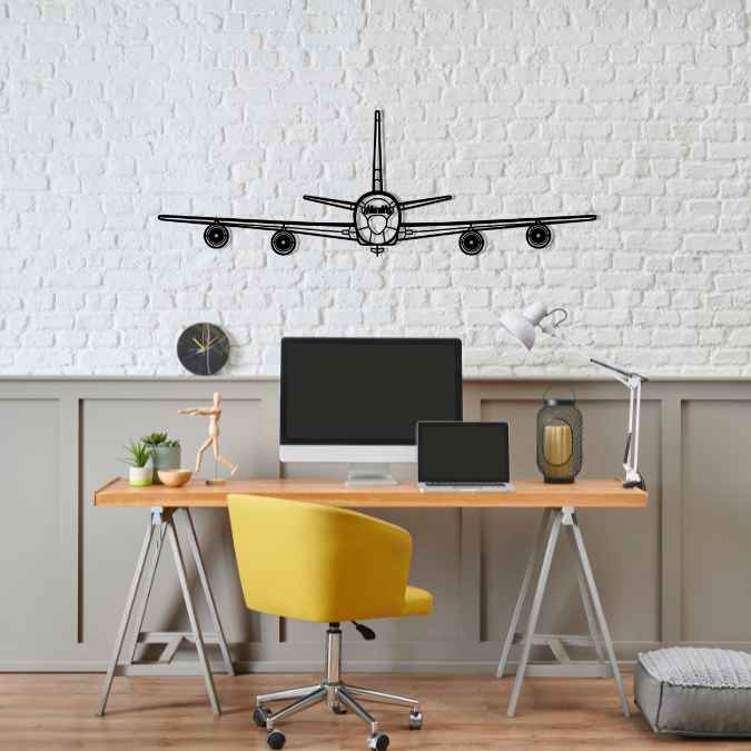 KC-135R Stratotanker Front Silhouette Metal Wall Art