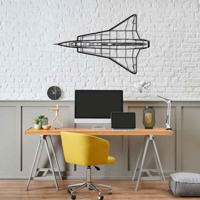 J-35F Draken Top Silhouette Metal Wall Art