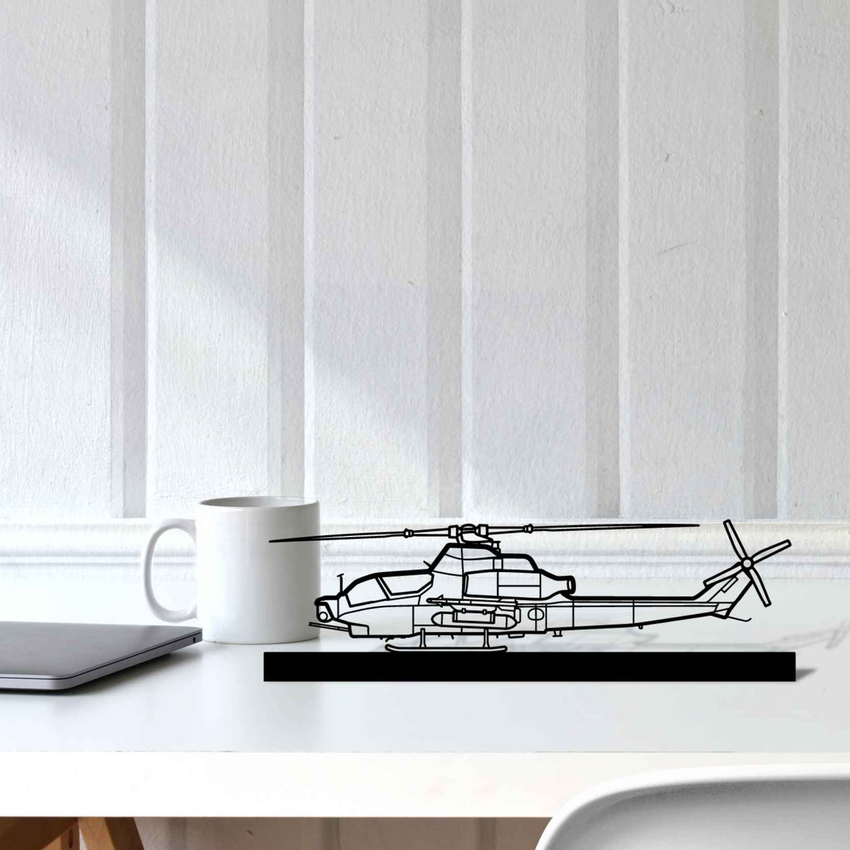 AH-1Z Viper Silhouette Metal Art Stand