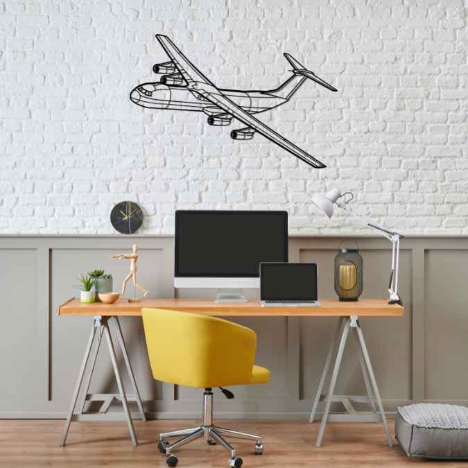 C-141B Starlifter Angle Silhouette Metal Wall Art