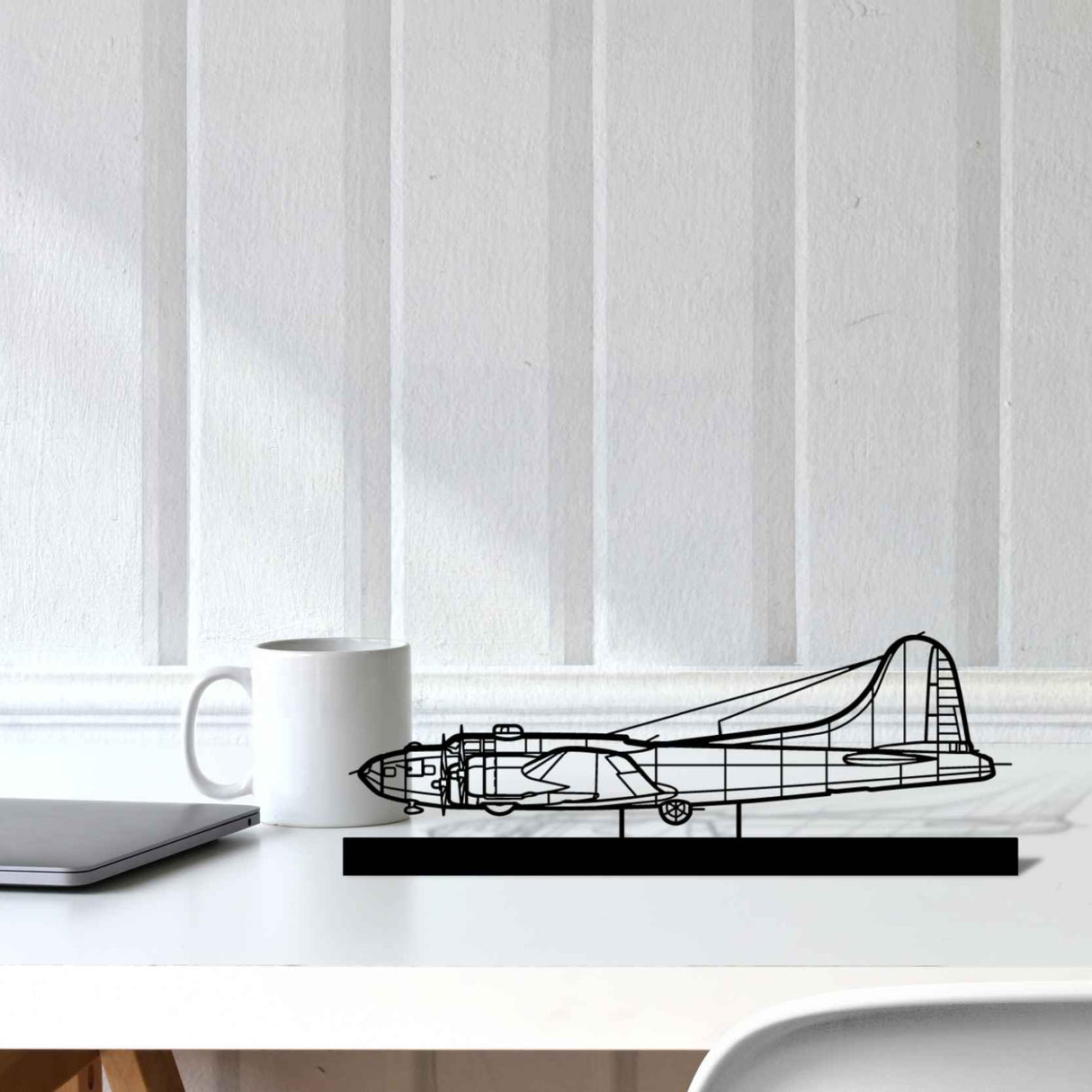 B-17 Silhouette Metal Art Stand