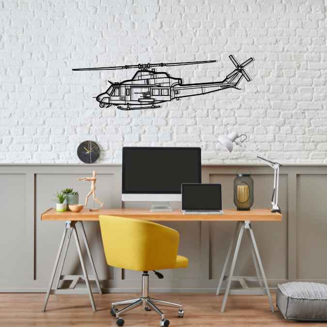 UH-1Y Venom Silhouette Metal Wall Art