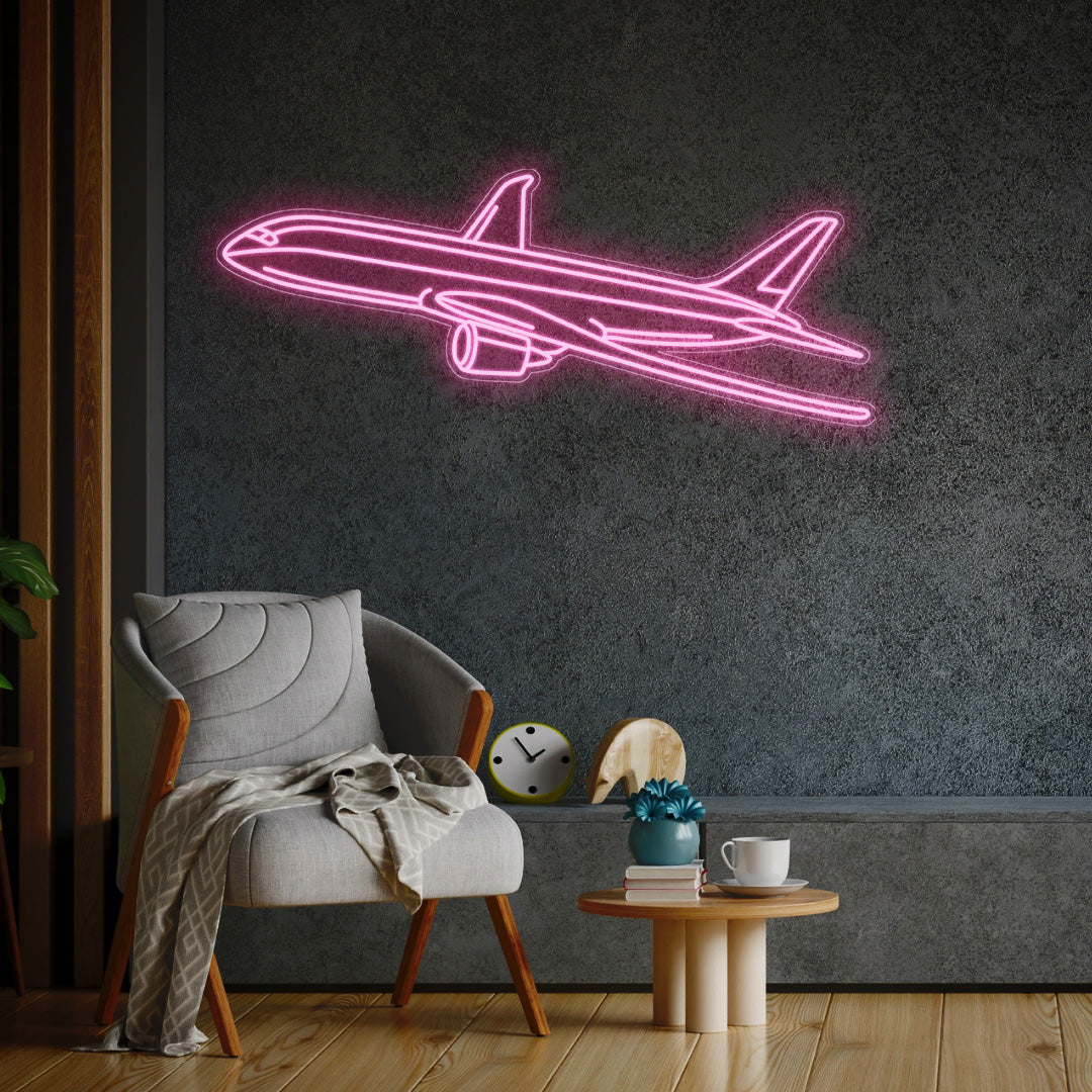 787 Angle Neon Silhouette