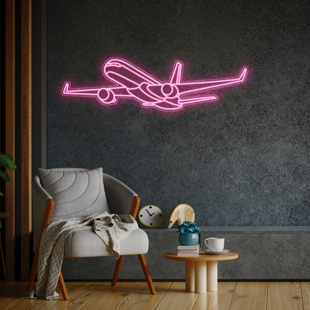 757-200 Angle Neon Silhouette