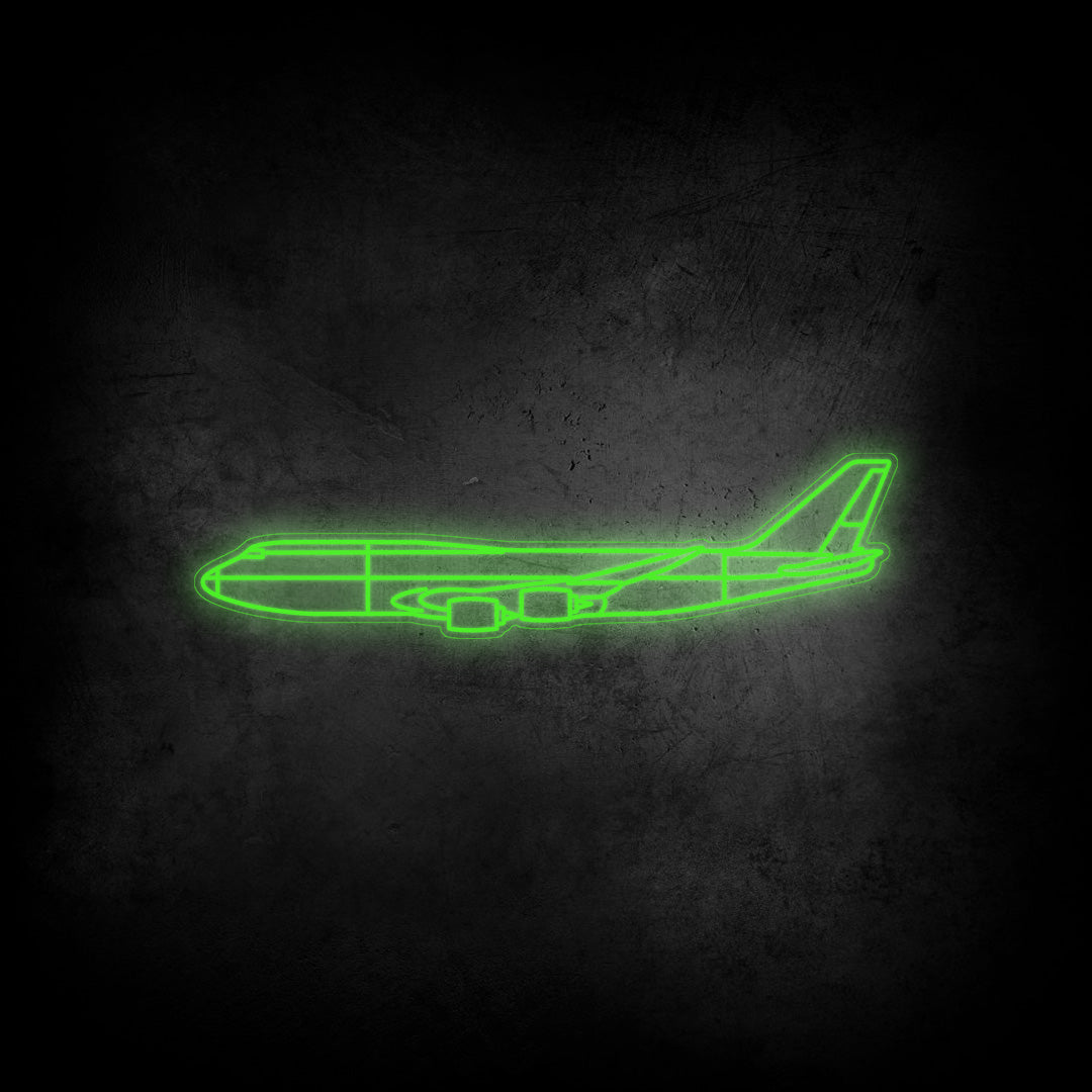 747-800 Neon Silhouette
