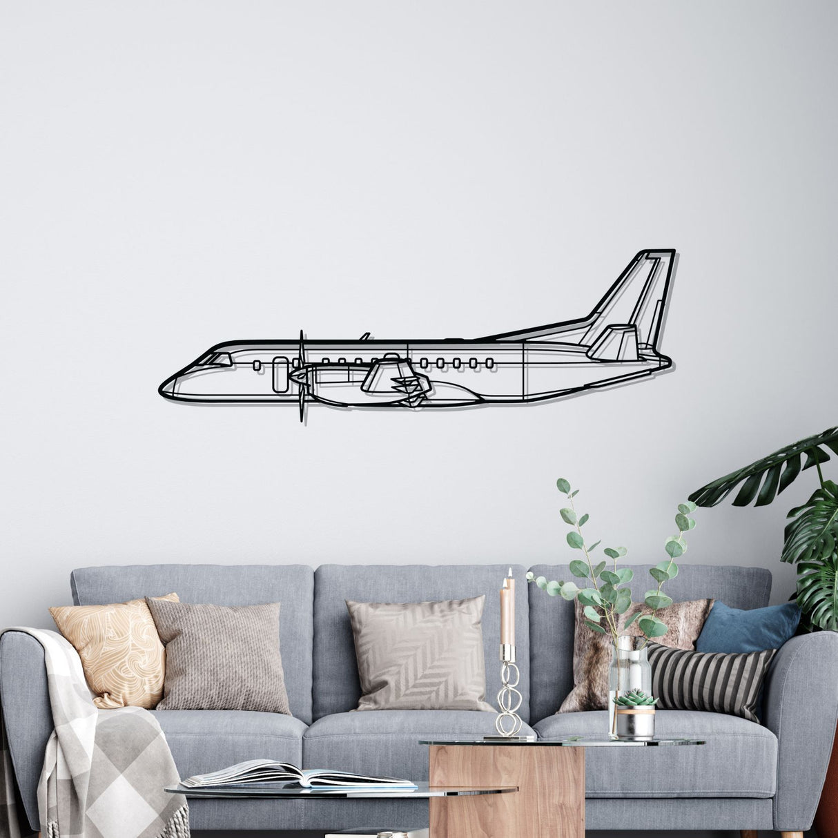 340B Plus Silhouette Metal Wall Art