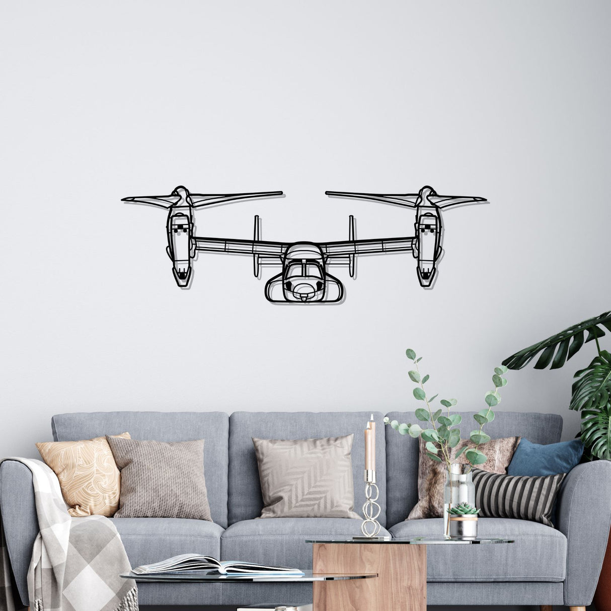 MV-22 Osprey Front Silhouette Metal Wall Art