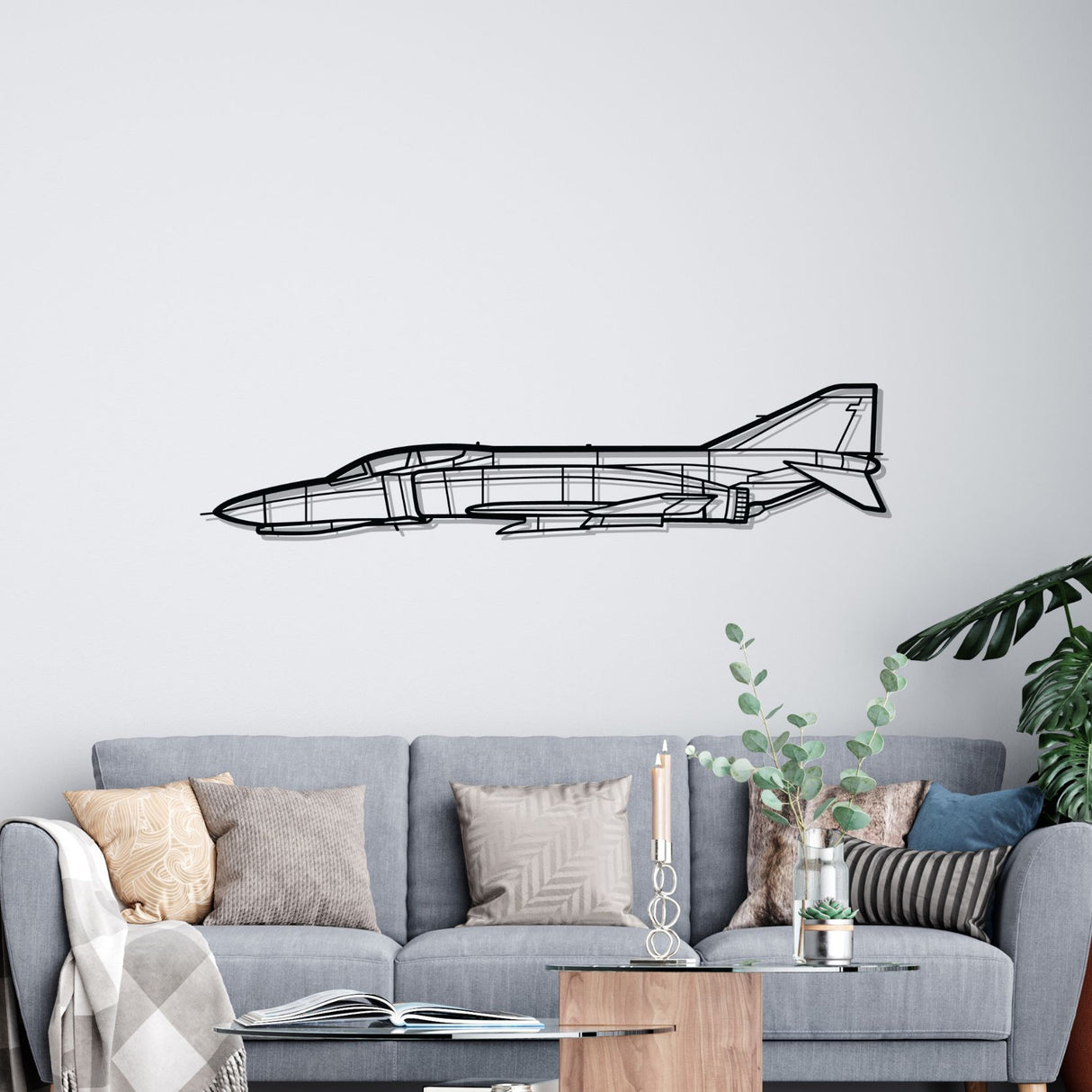 F-4C Phantom II Silhouette Metal Wall Art