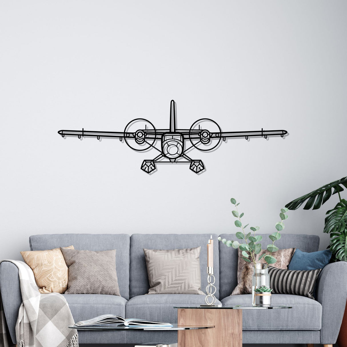 DHC-6 Twin Otter Silhouette Metal Wall Art