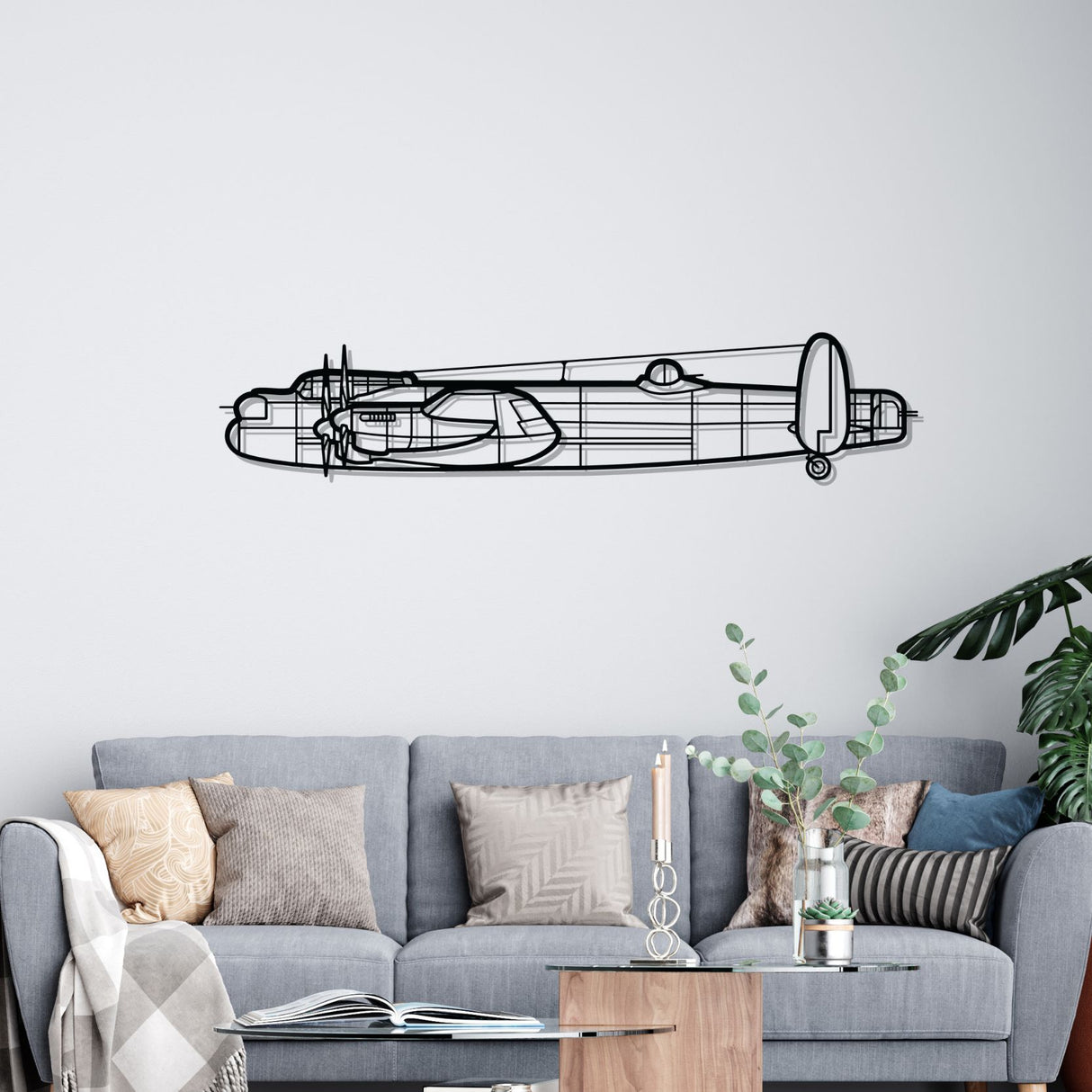 Avro Lancaster Silhouette Metal Wall Art