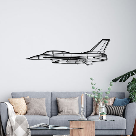 F-16D Silhouette Metal Wall Art