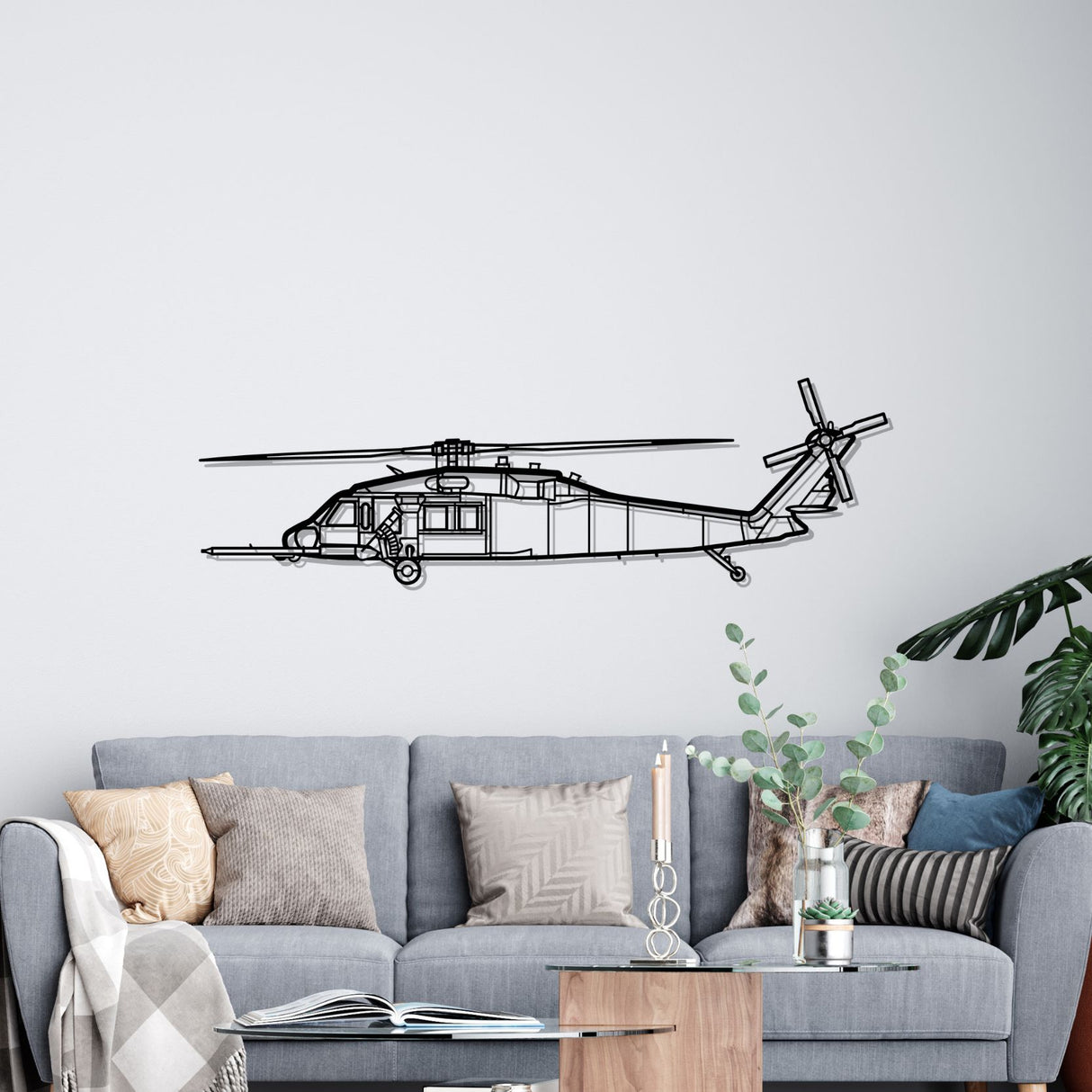 HH-60 Pave Hawk Silhouette Metal Wall Art