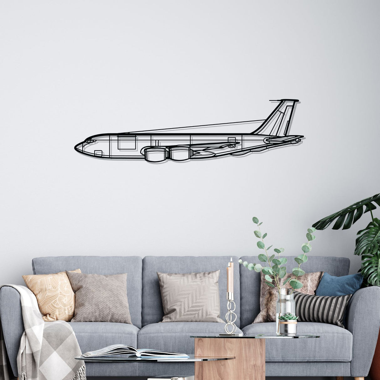 KC-135R Stratotanker Silhouette Metal Wall Art