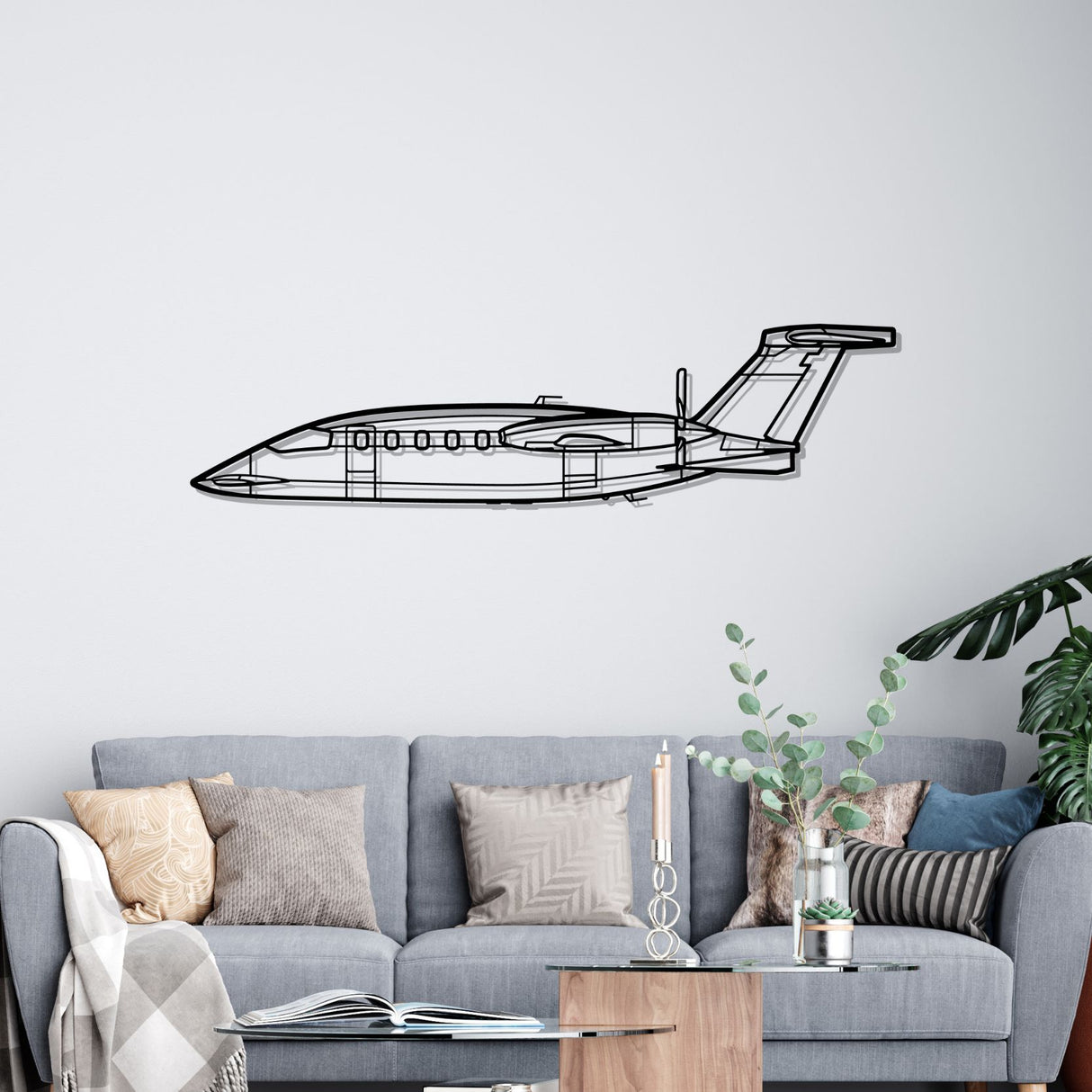 P-180 Avanti Silhouette Metal Wall Art