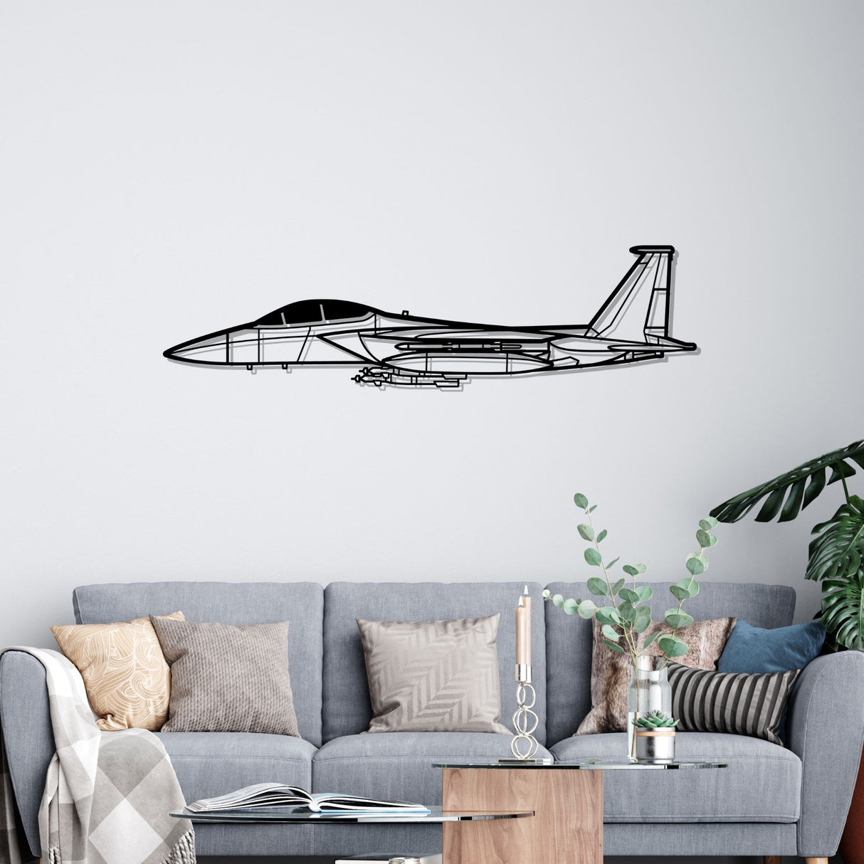 F-15E Strike Eagle Silhouette Metal Wall Art