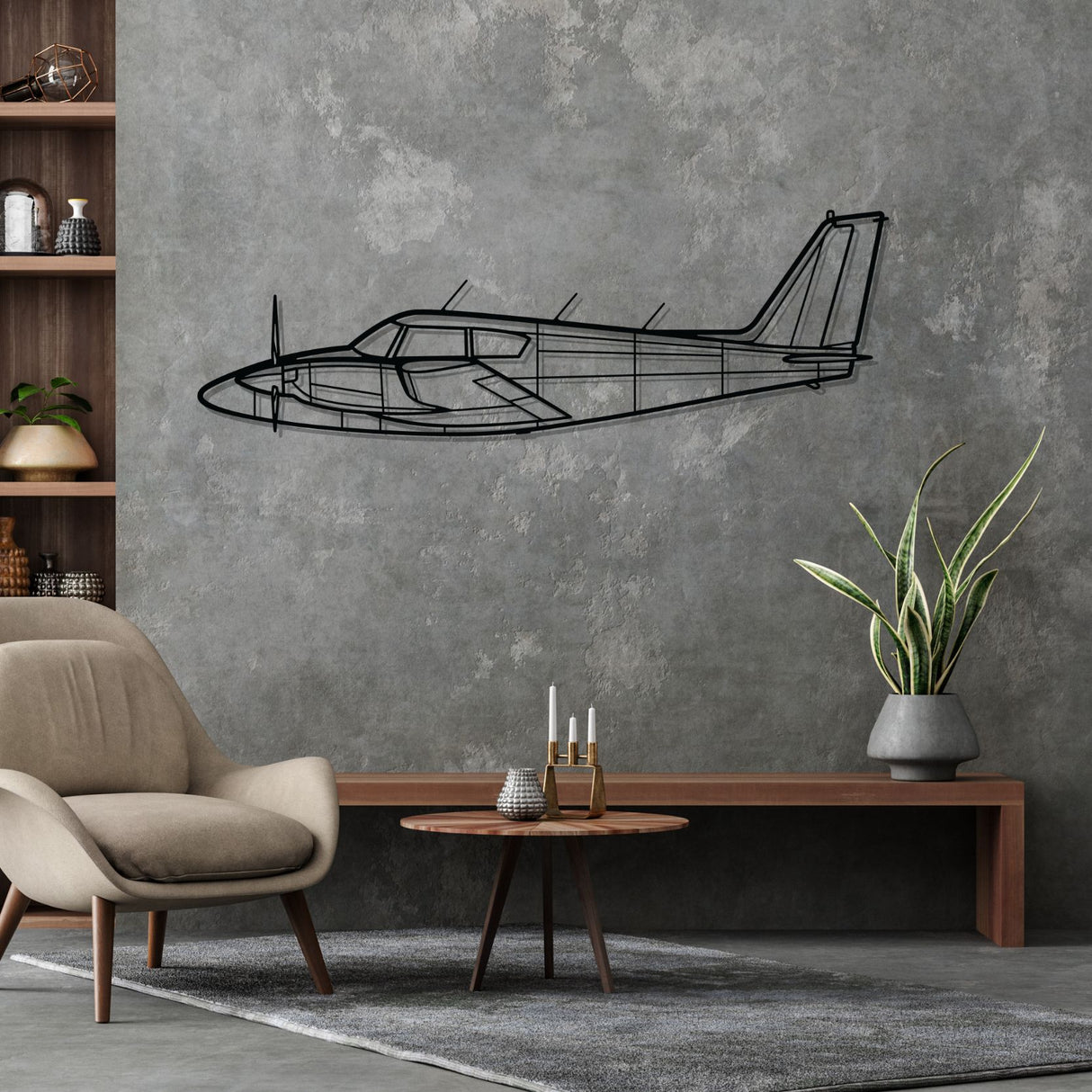 PA-30 Twin Comanche Silhouette Metal Wall Art