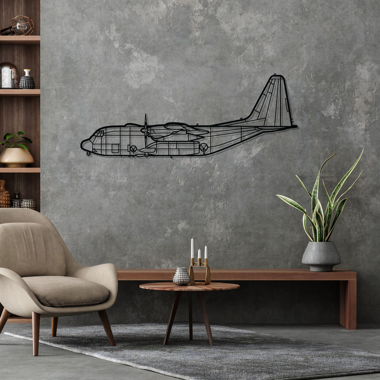 AC-130J Ghostrider Silhouette Metal Wall Art