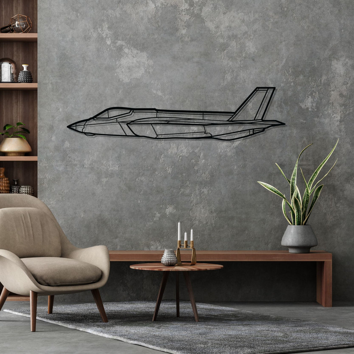 F35C Lightning lI Silhouette Metal Wall Art