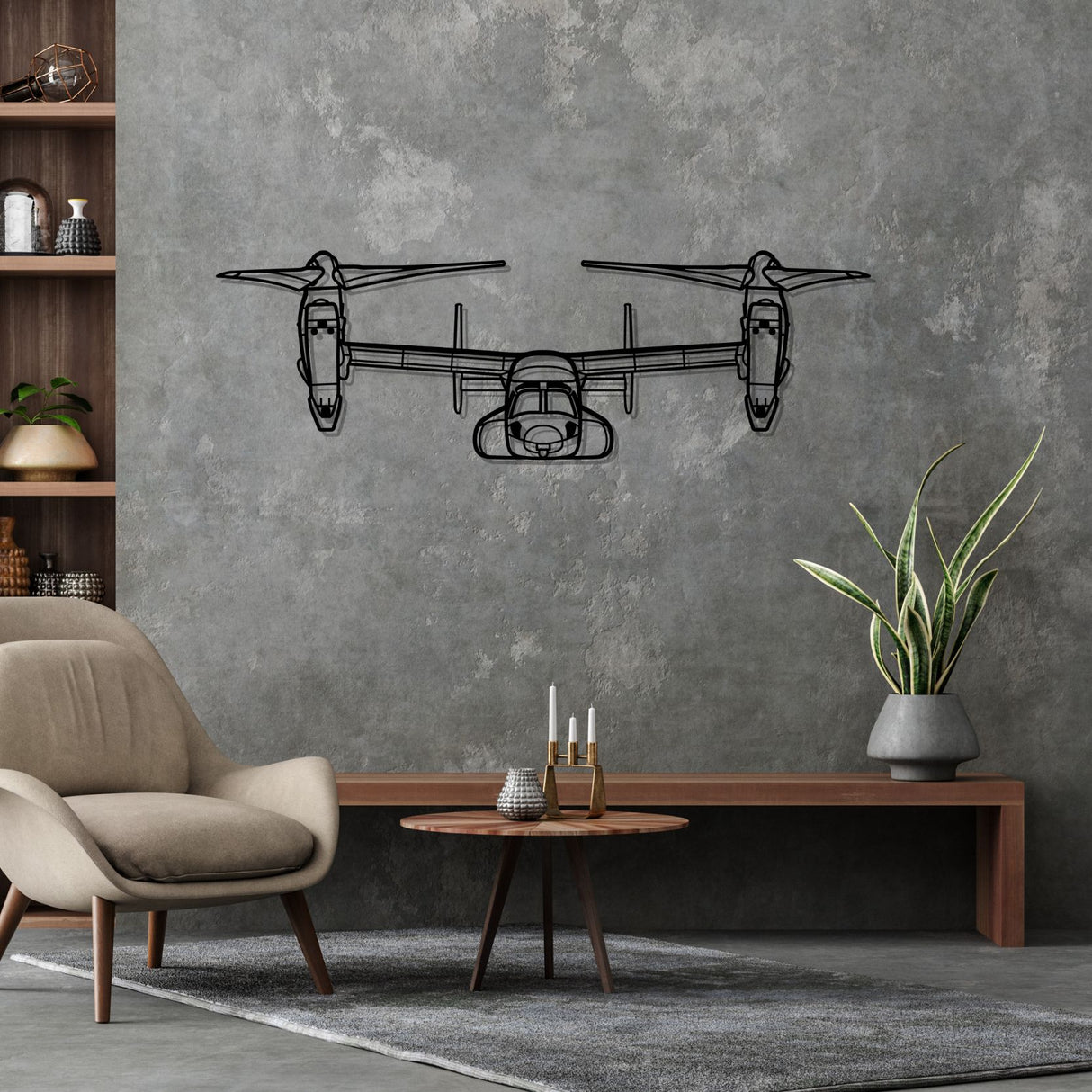 MV-22 Osprey Front Silhouette Metal Wall Art