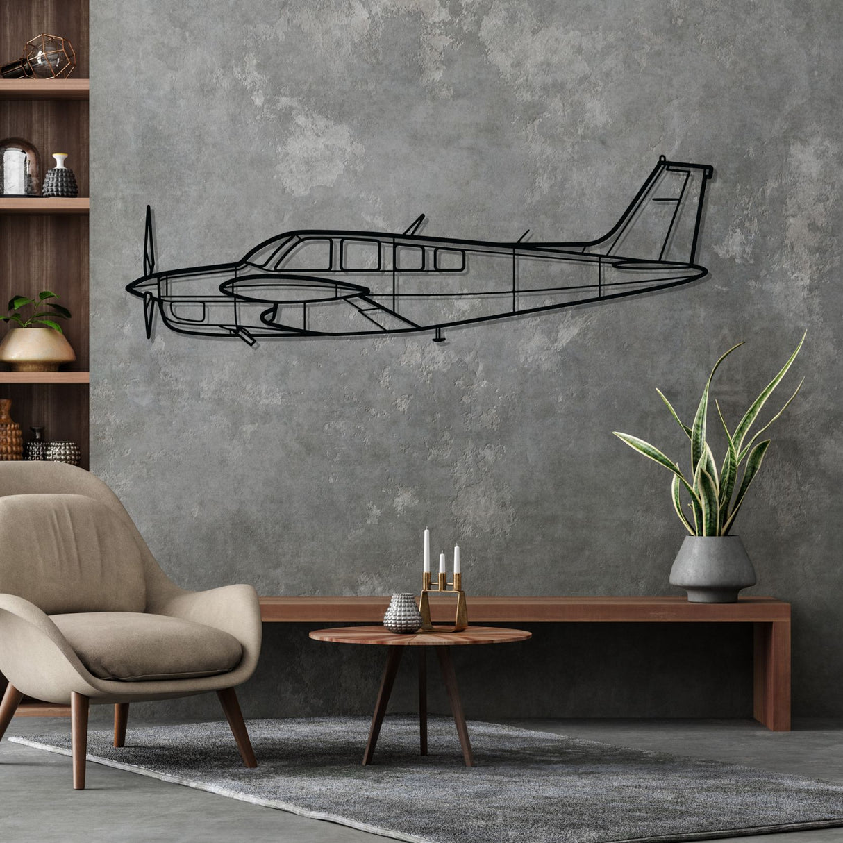 Bonanza A36TC Silhouette Metal Wall Art