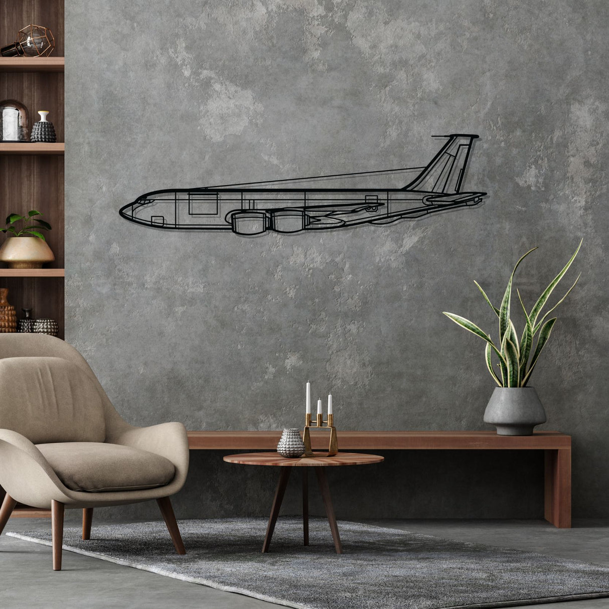 KC-135R Stratotanker Silhouette Metal Wall Art