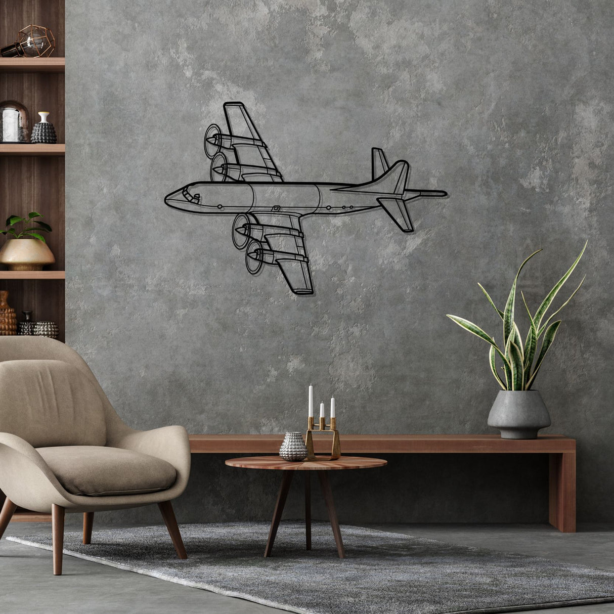 P-3C Orion Angle Silhouette Metal Wall Art