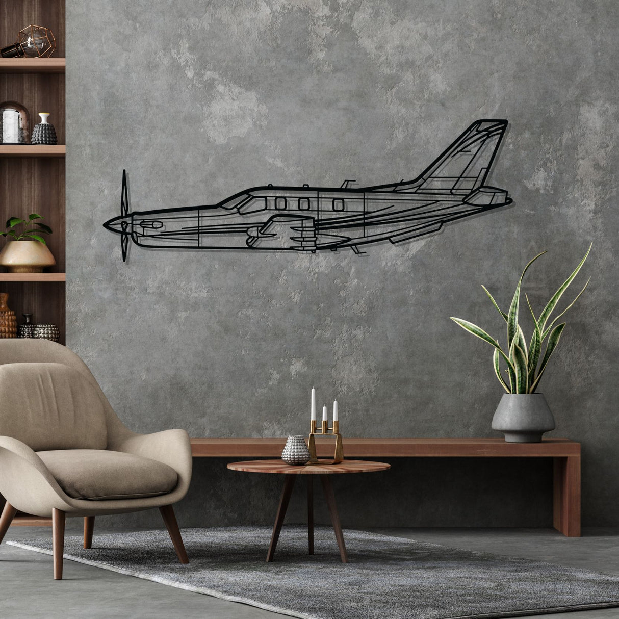 TBM 850 Silhouette Metal Wall Art