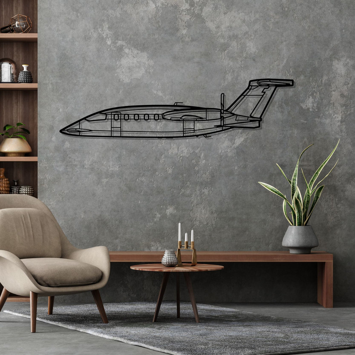 P-180 Avanti Silhouette Metal Wall Art