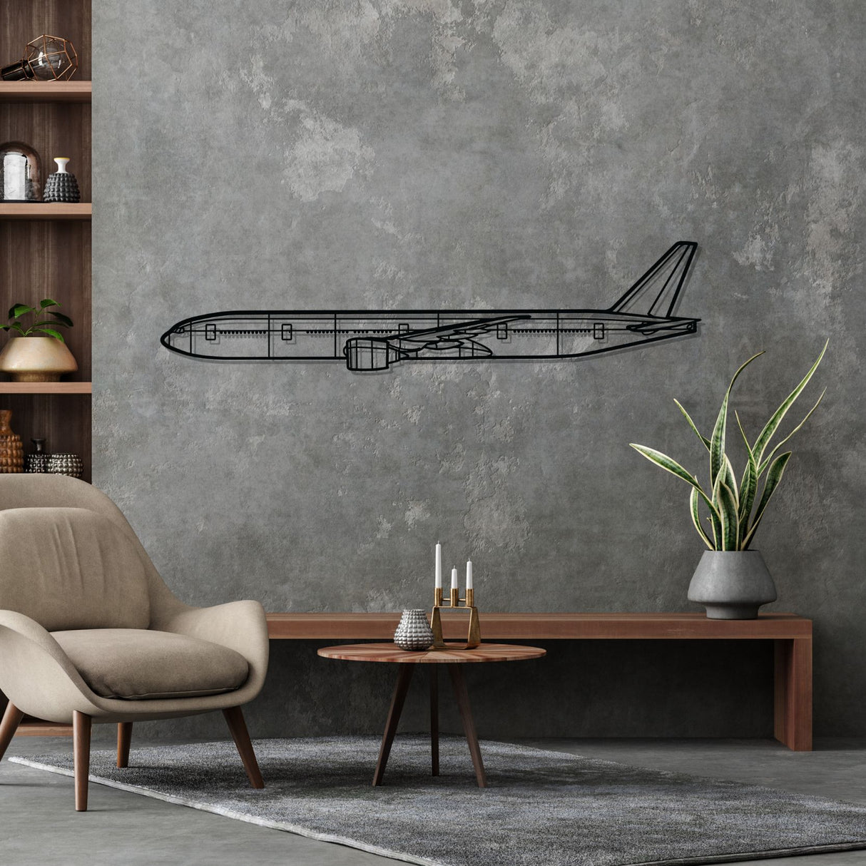 777-300ER Silhouette Metal Wall Art