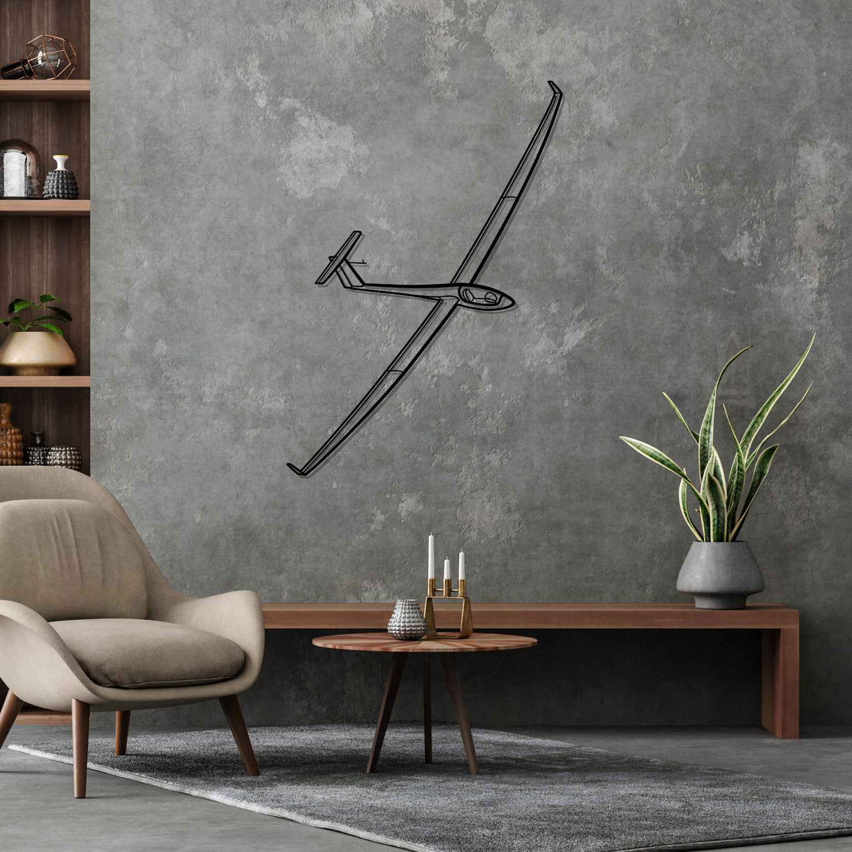 Glider Silhouette Metal Wall Art