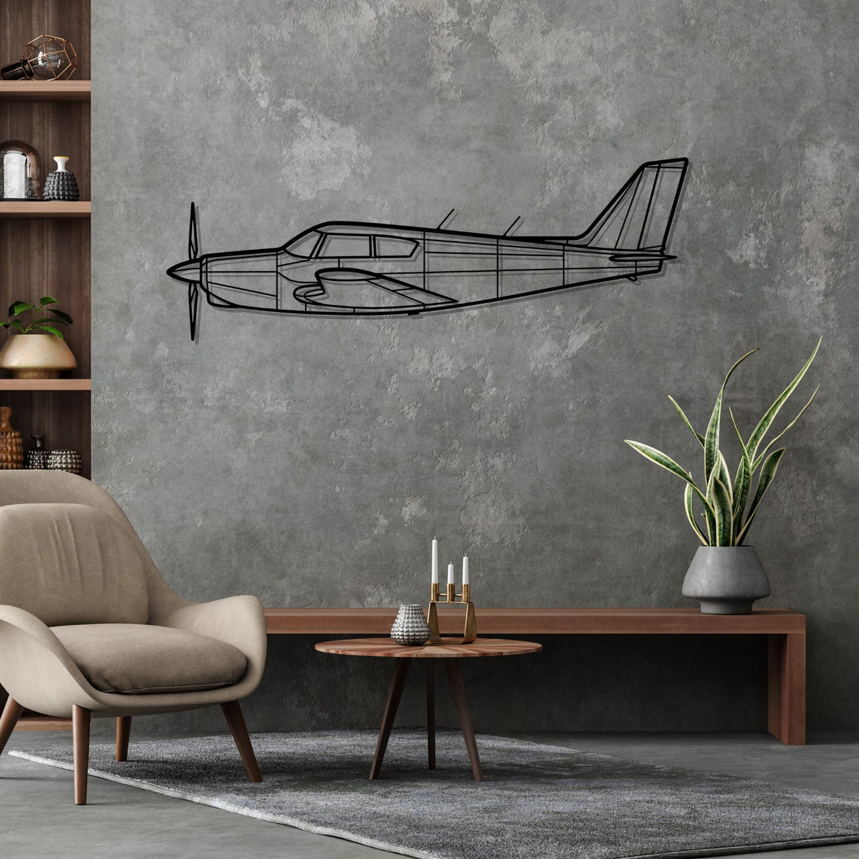PA-24 Comanche Silhouette Metal Wall Art