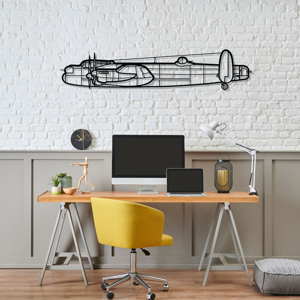 Avro Lancaster Silhouette Metal Wall Art
