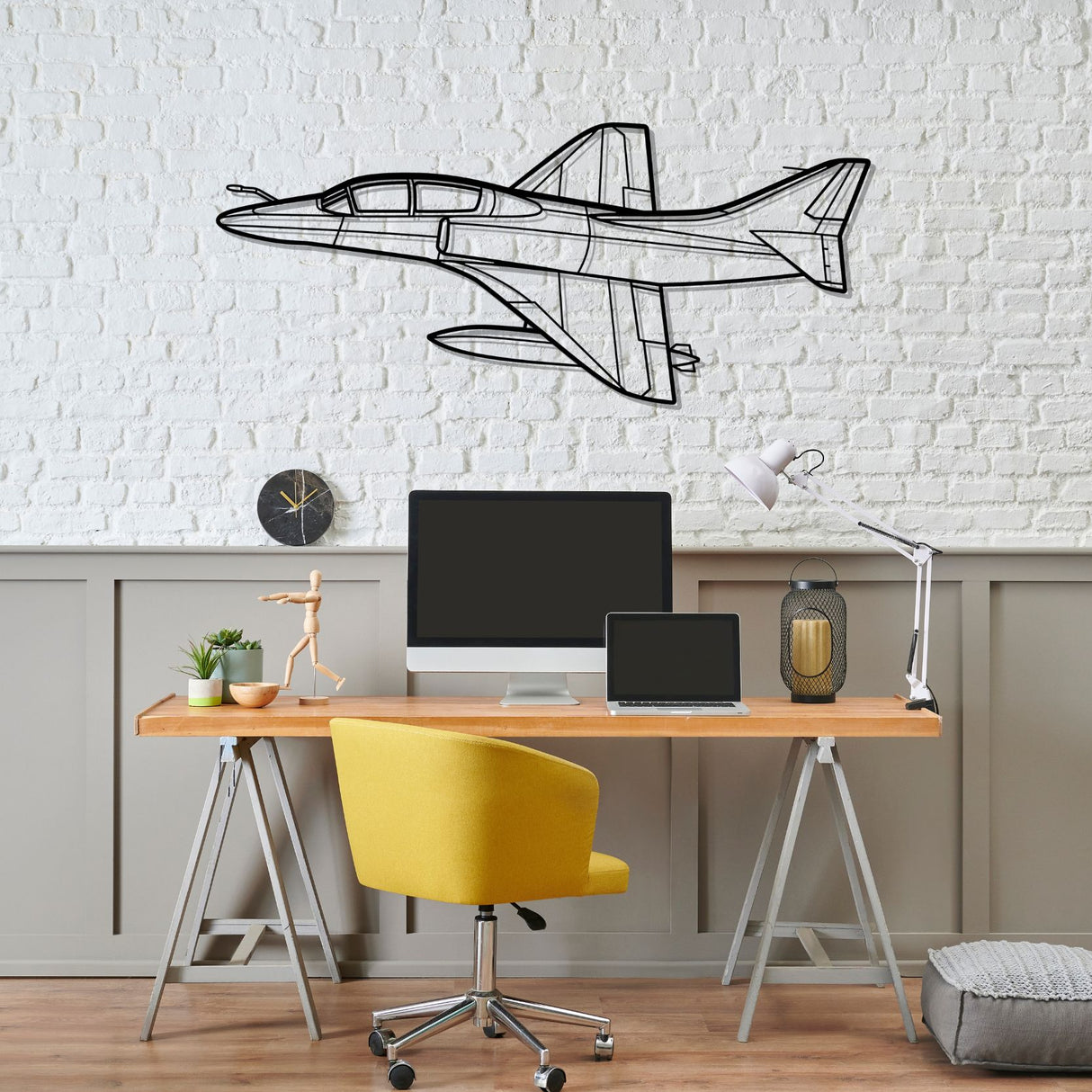 TA-4J Skyhawk Angle Silhouette Metal Wall Art