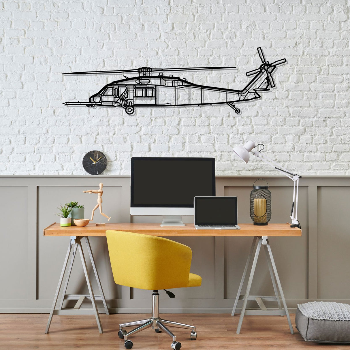 HH-60 Pave Hawk Silhouette Metal Wall Art