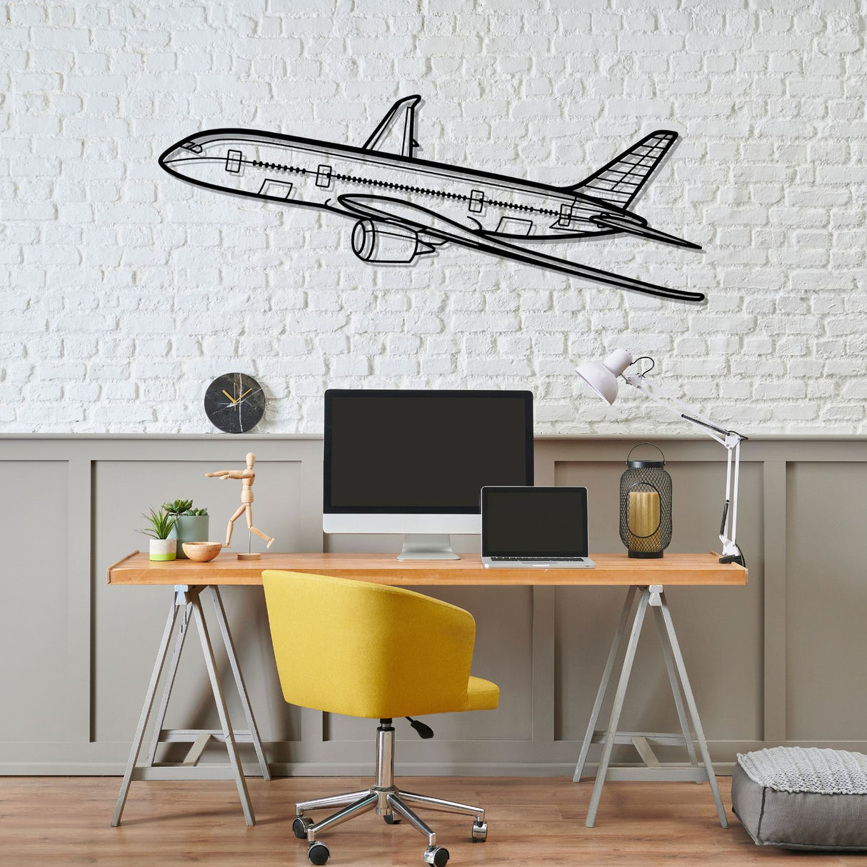 787 Angle Silhouette Metal Wall Art