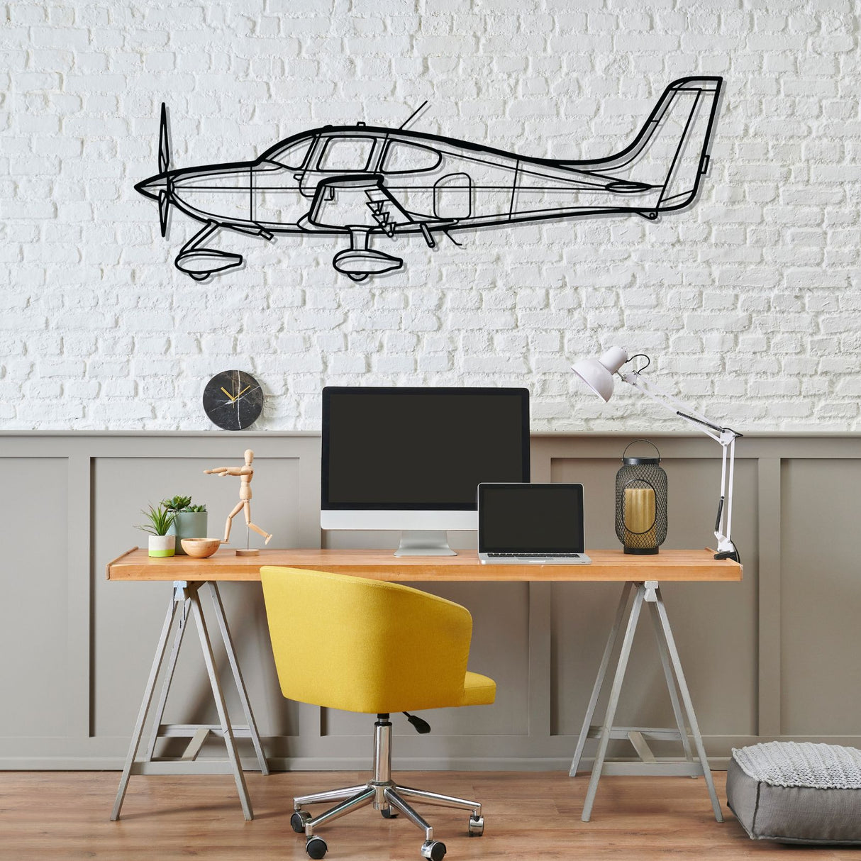 SR22 Silhouette Metal Wall Art