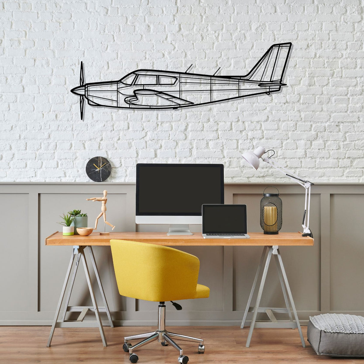 PA-24 Comanche Silhouette Metal Wall Art