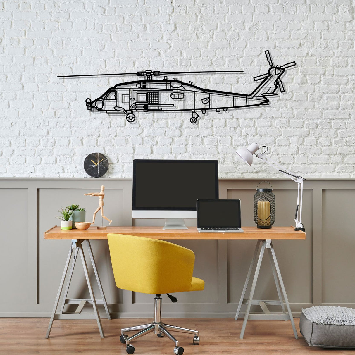 MH-60 Romeo Silhouette Metal Wall Art
