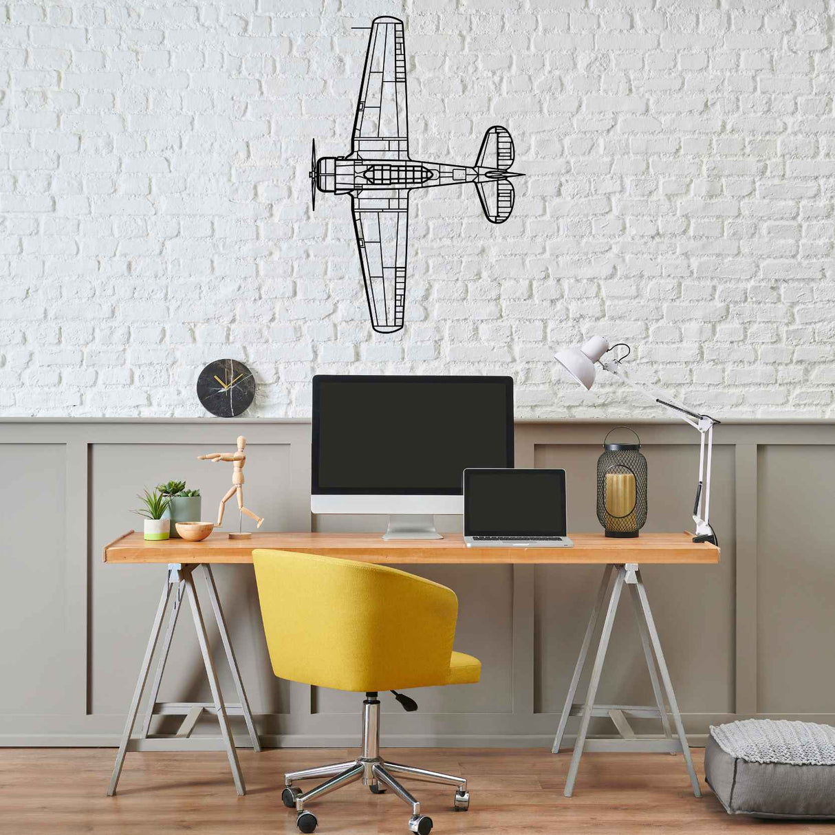 SNJ-5 Texan Top Silhouette Metal Wall Art