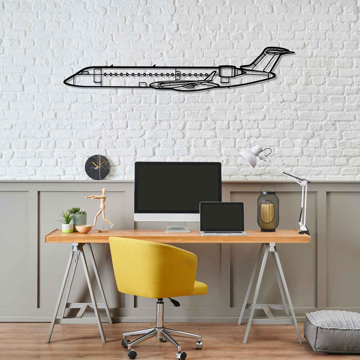 CRJ700 Silhouette Metal Wall Art