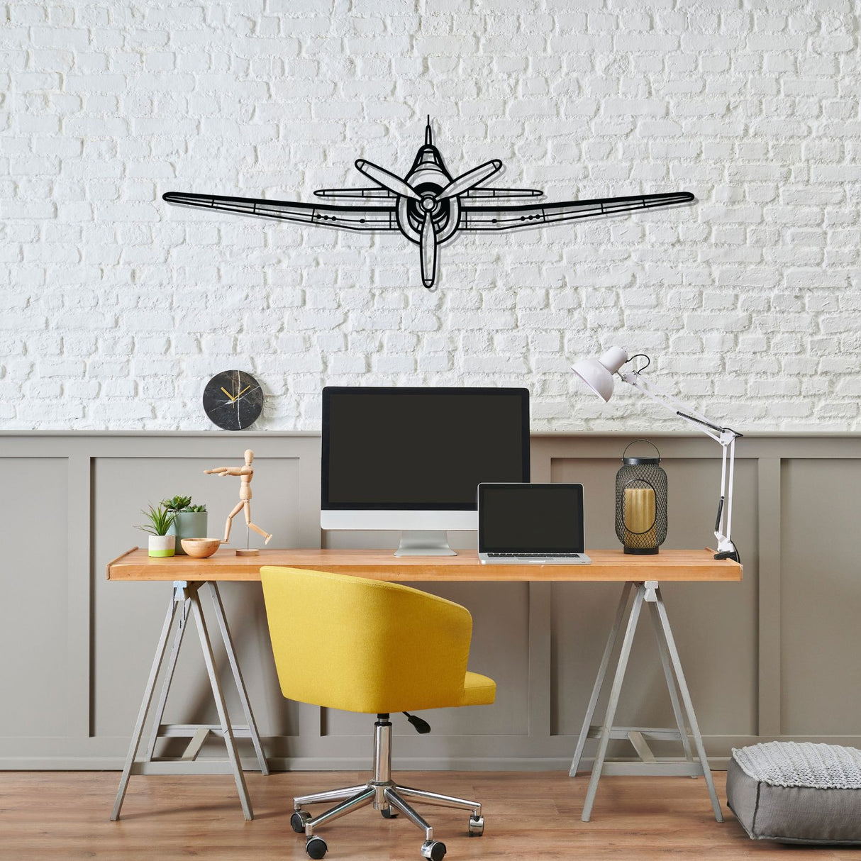F6F Hellcat Front Silhouette Metal Wall Art