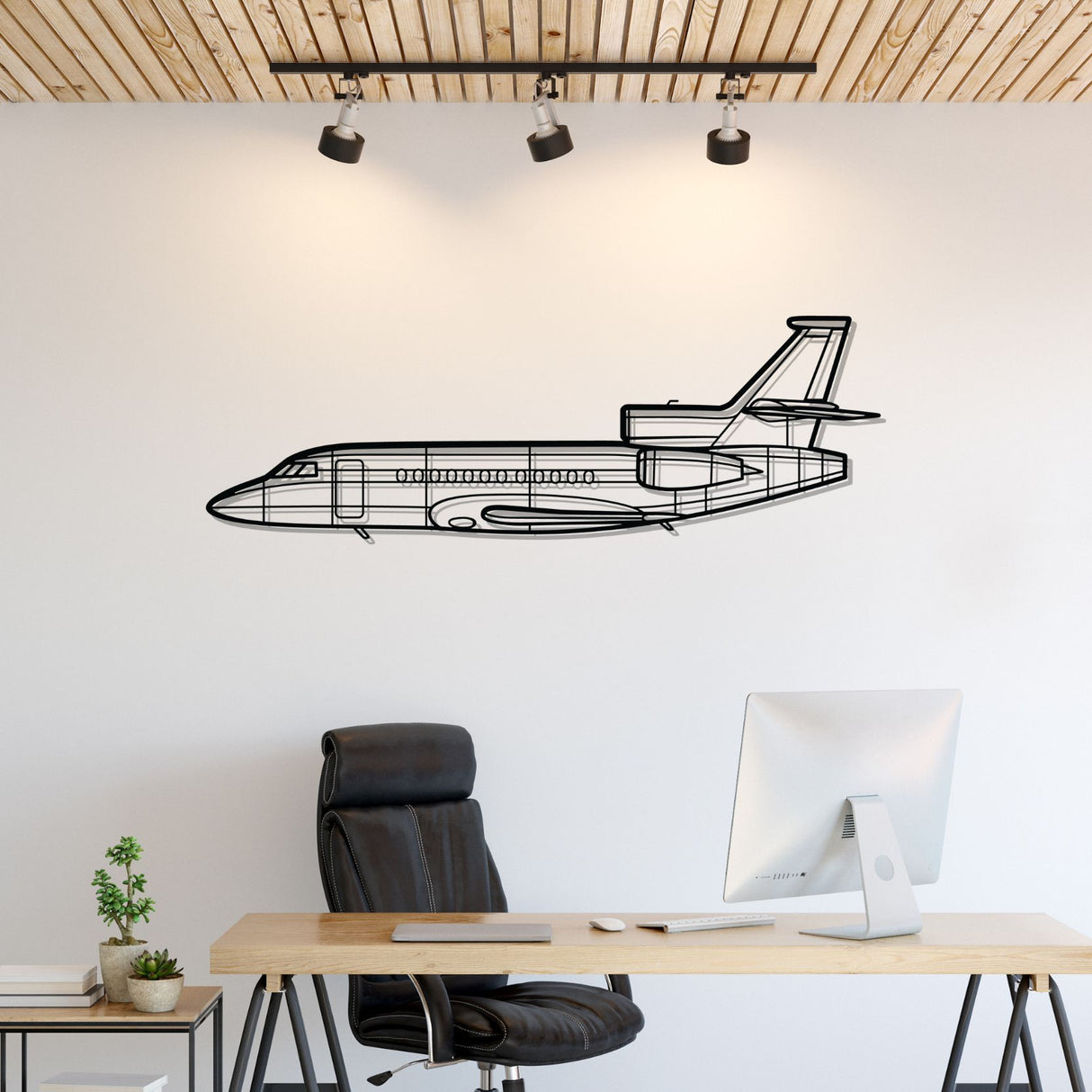 Falcon 900EX Silhouette Metal Wall Art