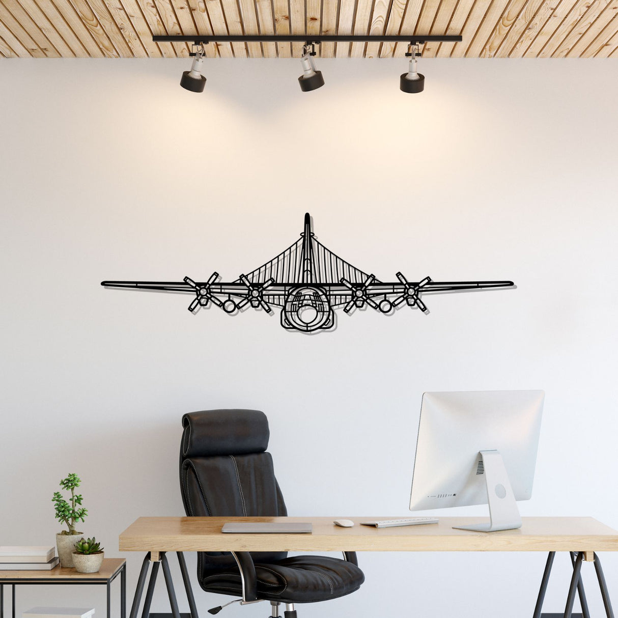EC-130H Compass Call Front Silhouette Metal Wall Art